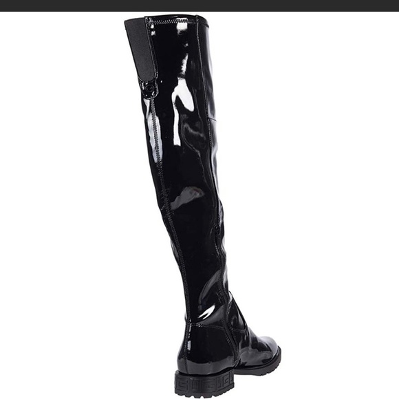 NIB Guess 8  Raniele 4 Black Patent Over the Knee Flat Boots New in Box - Picture 3 of 11